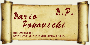 Mario Popovicki vizit kartica